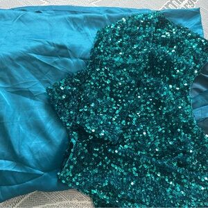 Teal Sequin Dress